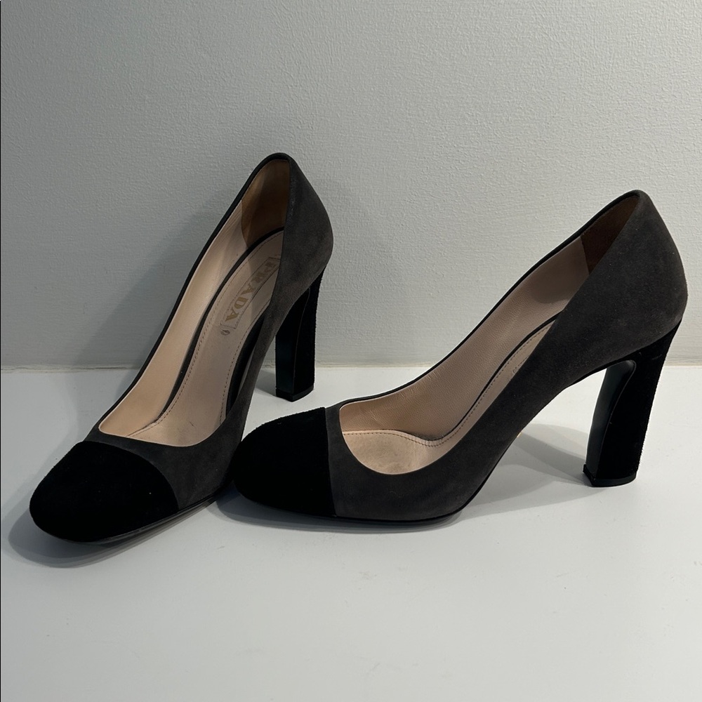 Prada Grey and Black Heels